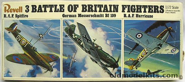 Revell 1/72 3 Battle of Britain Fighters - Hurricane - Spitfire - Bf-109, H682-130 plastic model kit